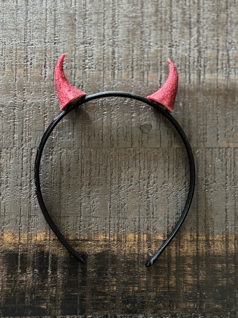 Devil Horn Hair Band  Red Glitter Devil Horns On. A Black Hair Band